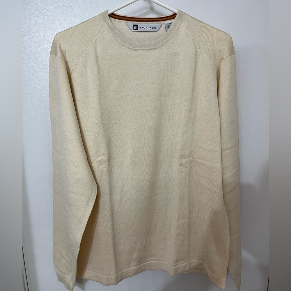 Bachrach Men’s Lightweight Sweater Size M White/Cream